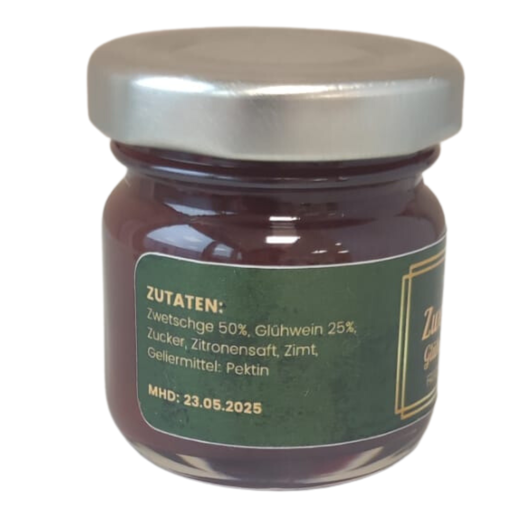 Mini Zwetschge Glühwein und Zimt Fruchtaufstrich 40 g