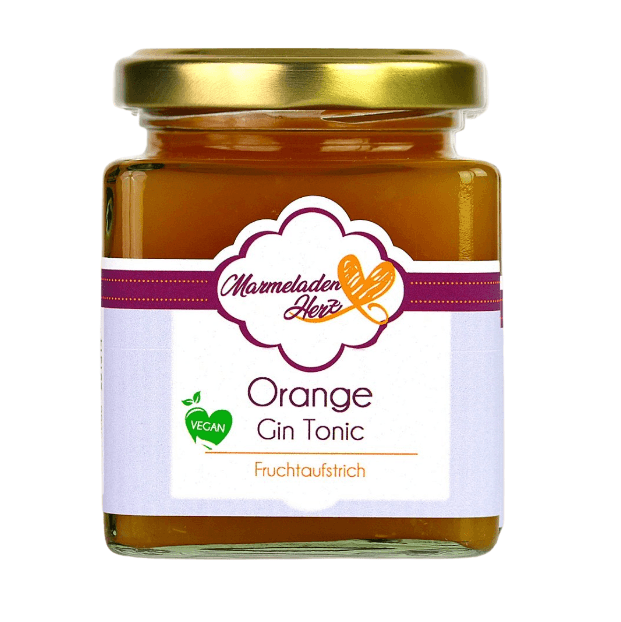 Orange Gin Tonic Fruchtaufstrich - Marmeladenherz