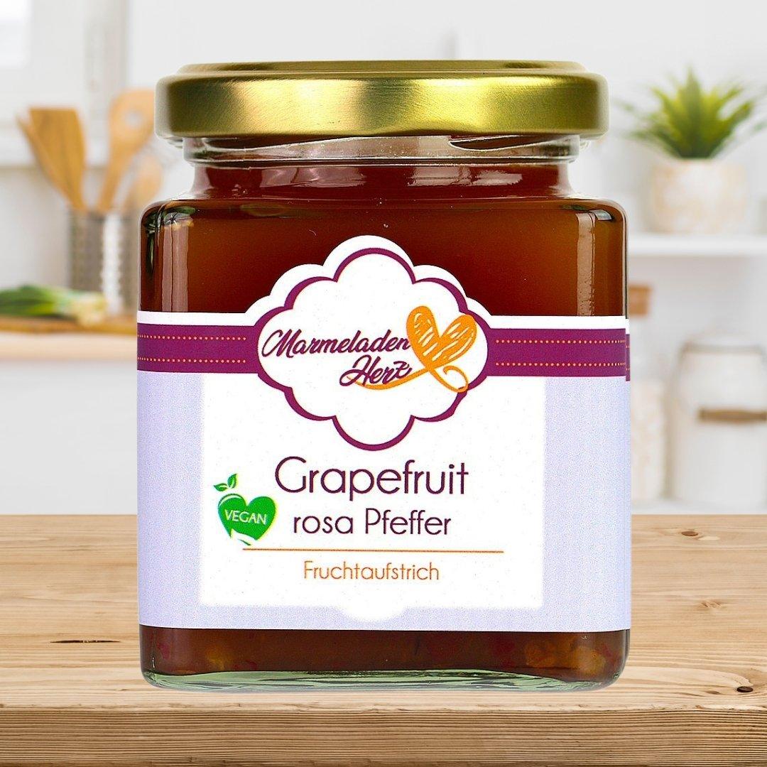 Grapefruit rosa Pfeffer Fruchtaufstrich - Marmeladenherz